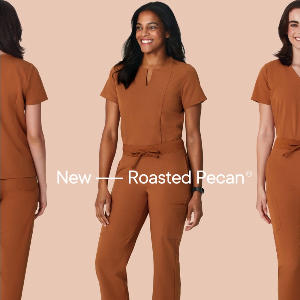 Mandala Scrubs- 5 Pocket Notch Neck Top in Toasted Pecan XXS